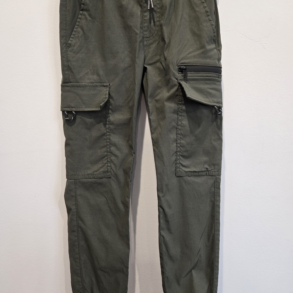 Ring of Fire Olive Green Cargo Pants - Zipper & Flap Pockets